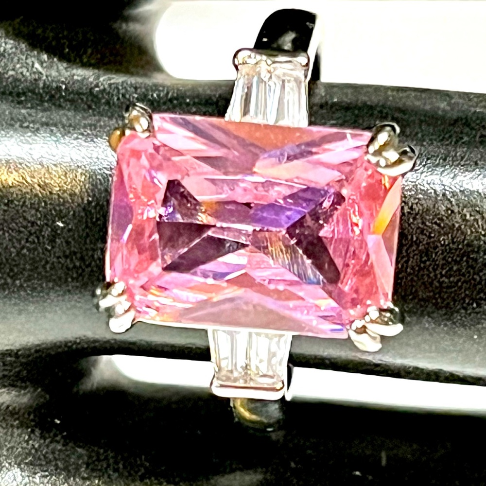 Sterling and pink rhinestone ring NWOT-gorgeous